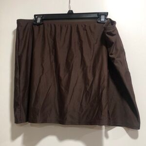 Brown A-Line Mini Swim Skirt for Casual Occasions